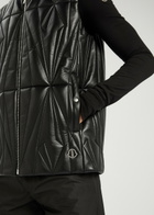 Rick Owens X Moncler Geocamo Padded Leather Flight Vest Black