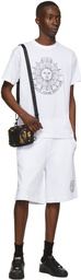 Versace Jeans Couture White V-Emblem Shorts