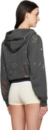 Praying Gray Mud Rhinestone Hoodie