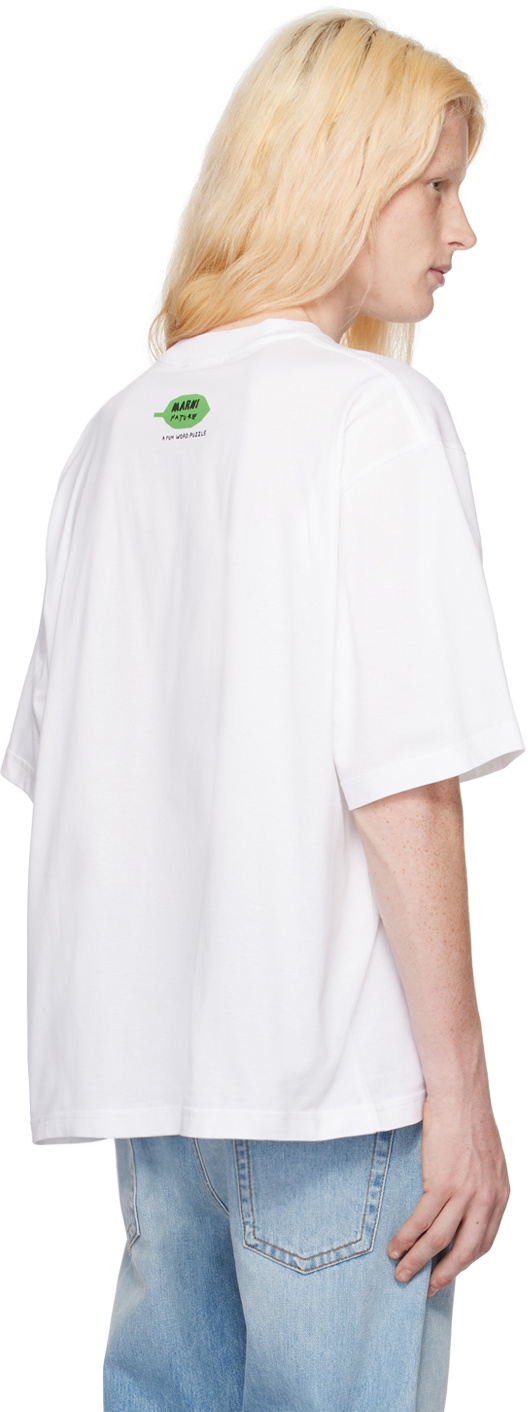 ☆関税込み☆【MARNI】ホワイト Wordsearch Flower Tシャツ Marni White Wordsearch Flower T-Shirt Marni