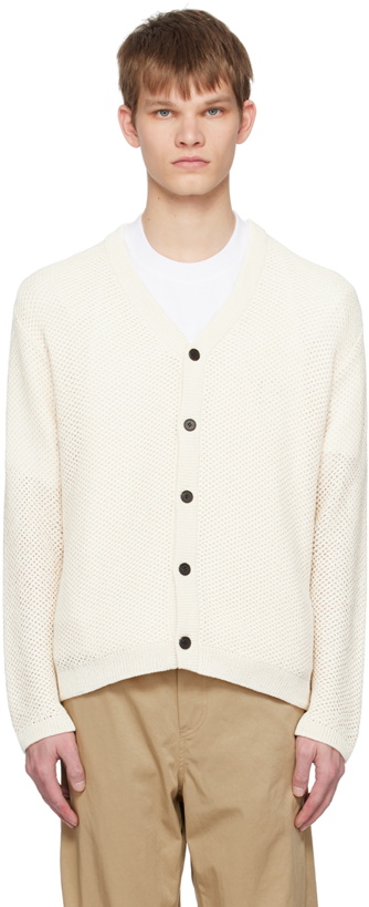 Photo: Solid Homme Off-White Openwork Cardigan