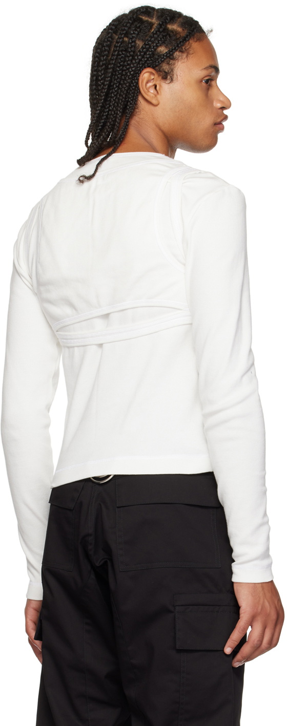 Parnell Mooney White Layered Long Sleeve T-Shirt