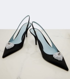 Valentino Garavani Cœur Royal velvet slingback pumps