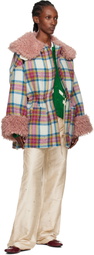 Caro Editions White & Pink Harris Tweed Connie Coat