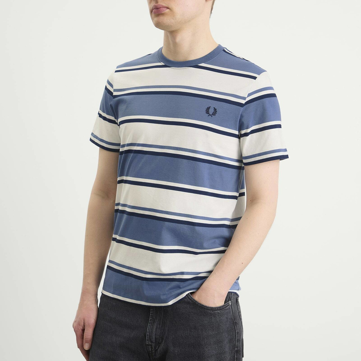 Fred Perry Men's Bold Striped T-Shirt in Ace Blue