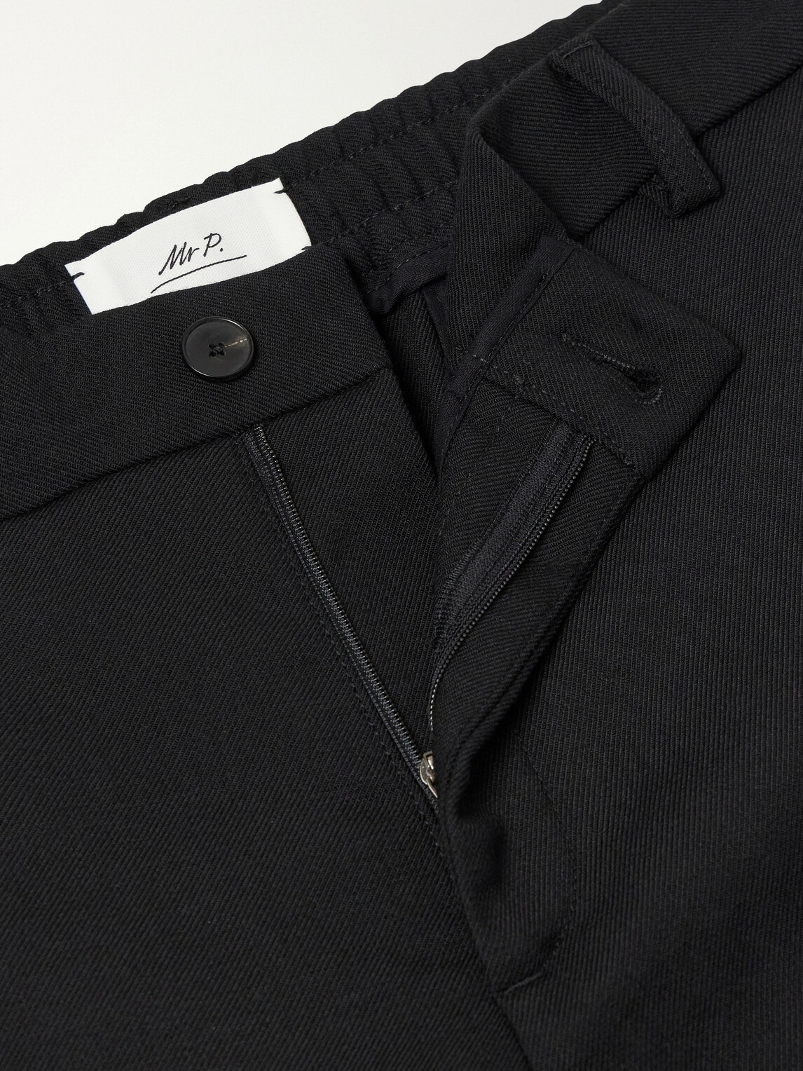 Mr P. - Straight-Leg Tricotine Twill Trousers - Black