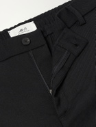 Mr P. - Straight-Leg Tricotine Twill Trousers - Black