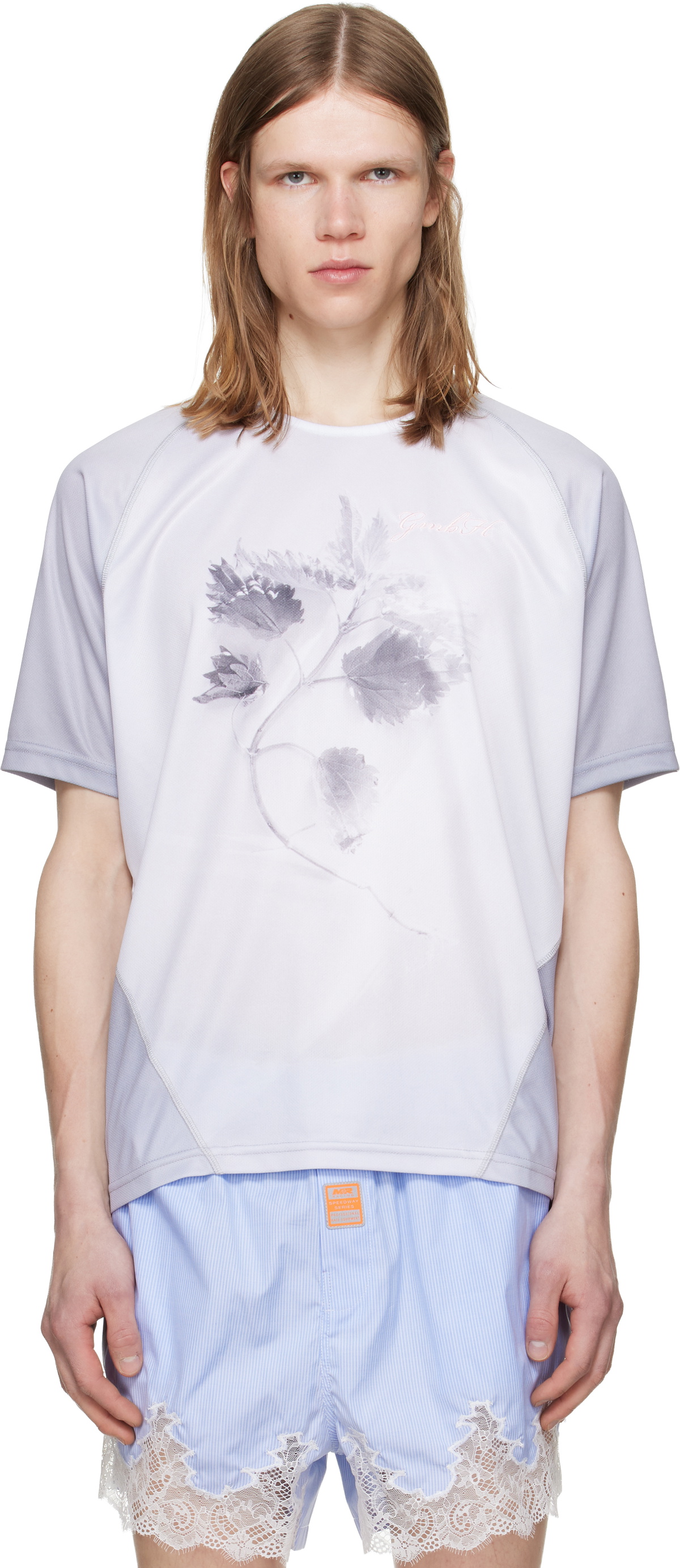 GmbH White & Gray Nettles Football Jersey T-shirt