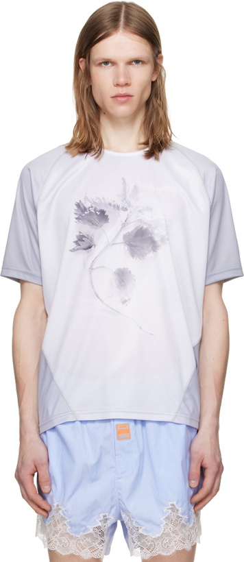 Photo: GmbH White & Gray Nettles Football Jersey T-shirt
