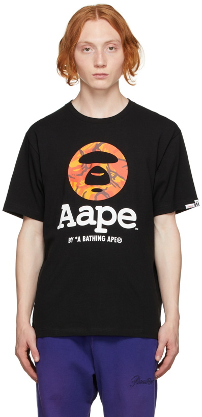 Photo: AAPE by A Bathing Ape Black Camouflage Logo T-Shirt