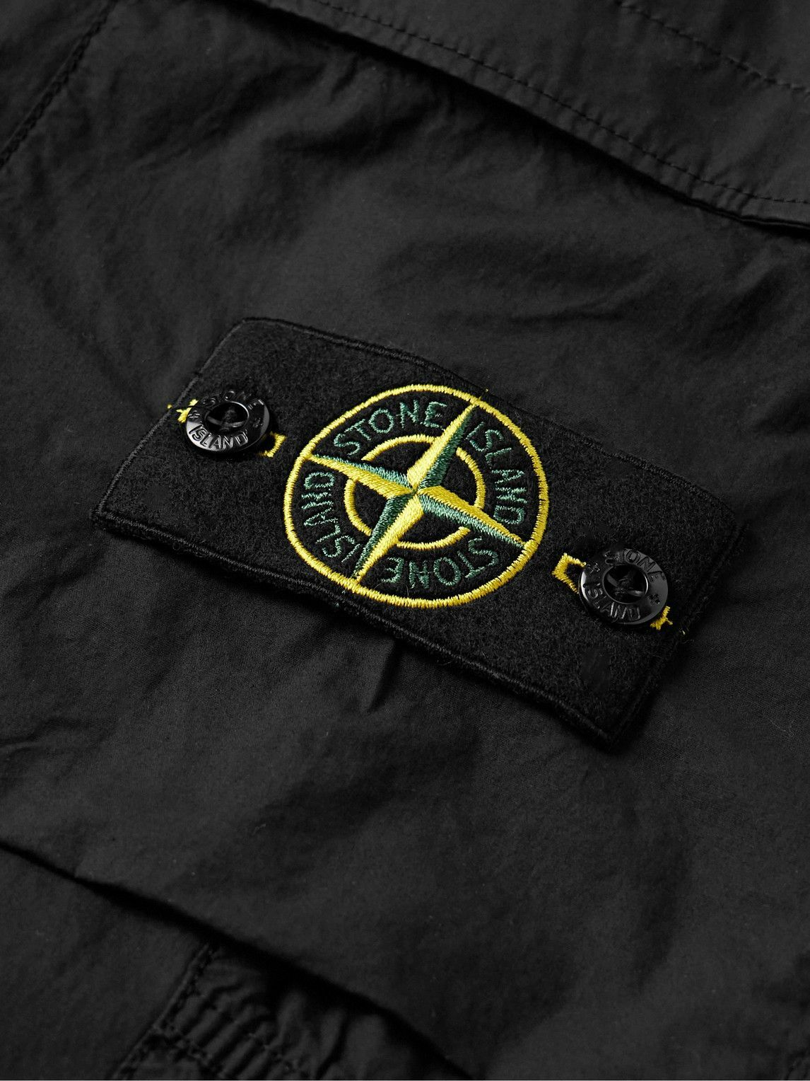 Stone Island - Tapered Garment-Dyed Cotton-Blend Cargo Trousers - Black