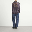 Karma8a Men's Stripe Long Sleeve Polo T-Shirt in Purple