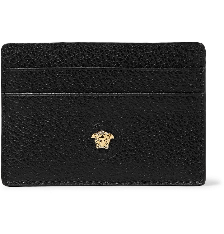 Photo: Versace - Logo-Embellished Full-Grain Leather Cardholder - Black