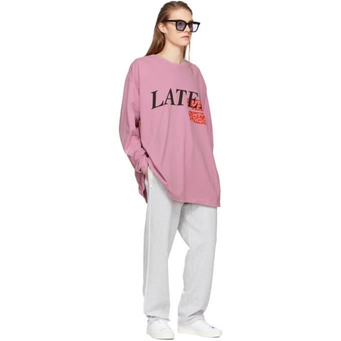 Some Ware SSENSE Exclusive Pink Long Sleeve Latex T-Shirt