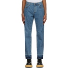 JW Anderson Blue Raw Hem Slim Jeans