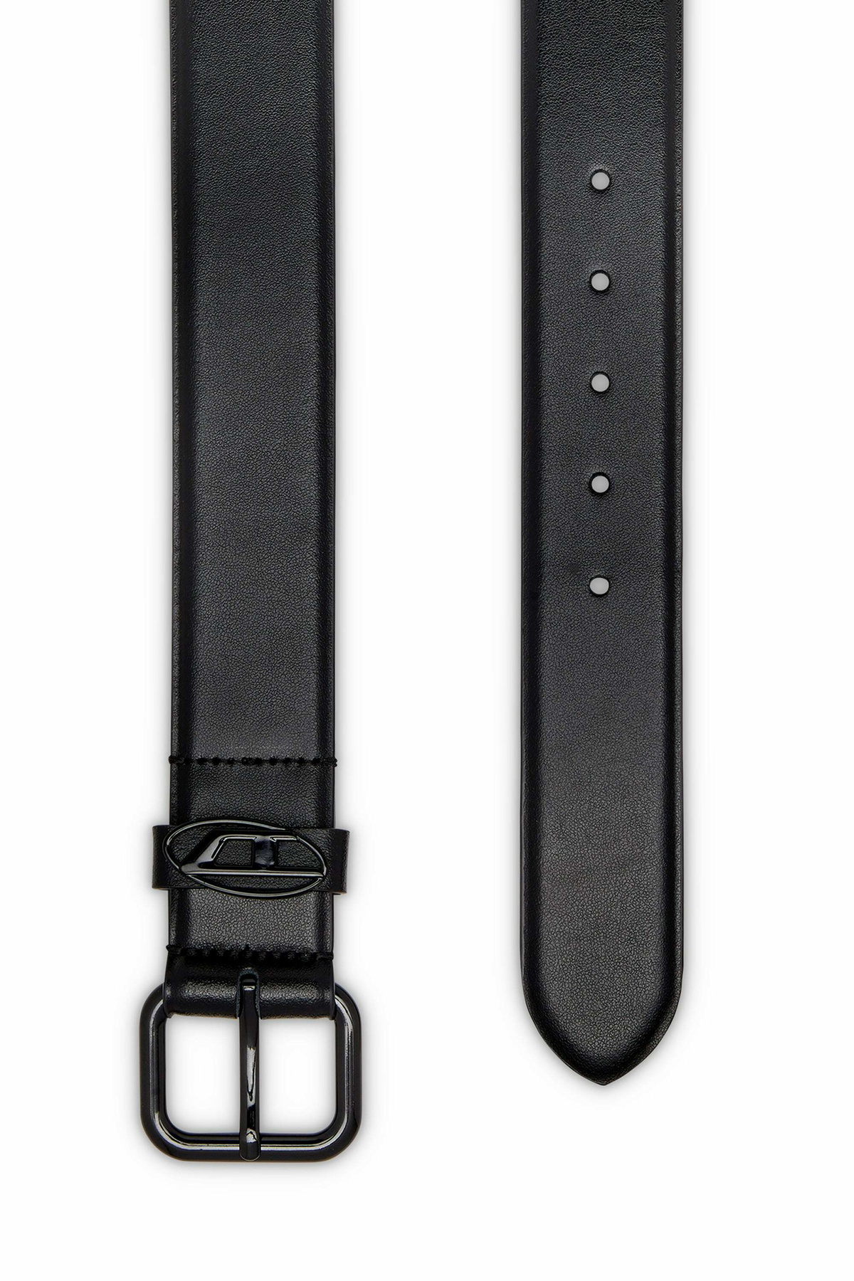 Diesel 3.9cm logo-plaque embellished leather belt - Belts - Unisex - Black