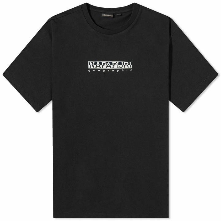 Photo: Napapijri Men's Box Logo T-Shirt in Black