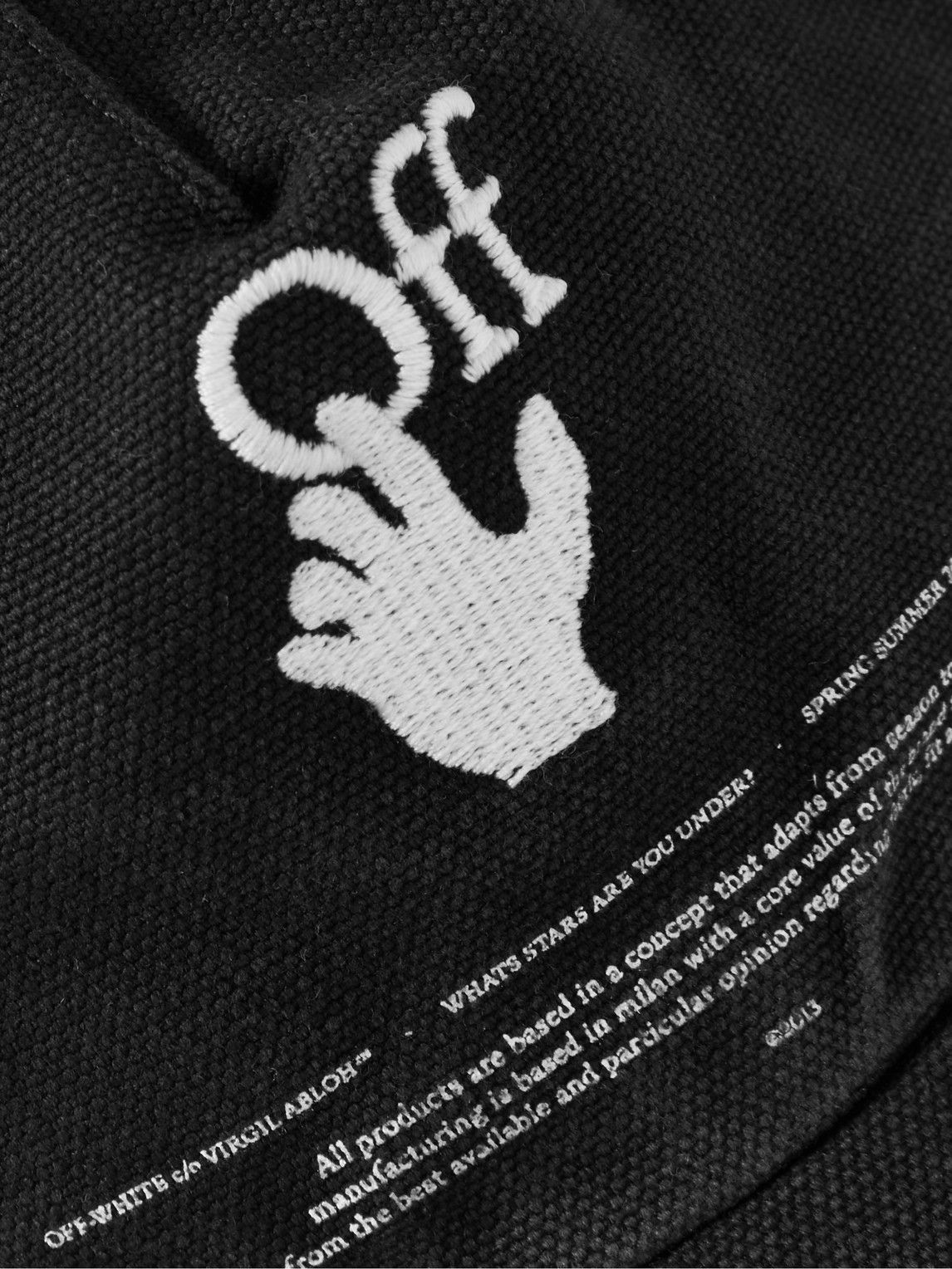Off-White - Distressed Logo-Embroidered Cotton-Canvas  display picture 1