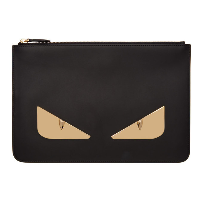 Photo: Fendi Black Metal Bag Bugs Pouch