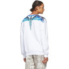 Marcelo Burlon County of Milan White and Blue Wings Sweatshirt