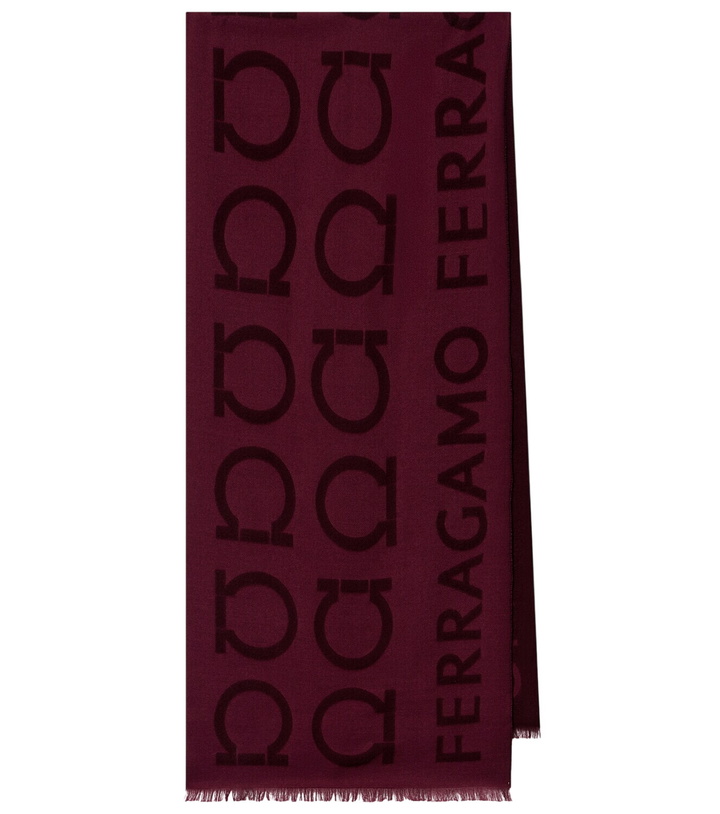 Photo: Ferragamo Gancini wool and silk jacquard scarf