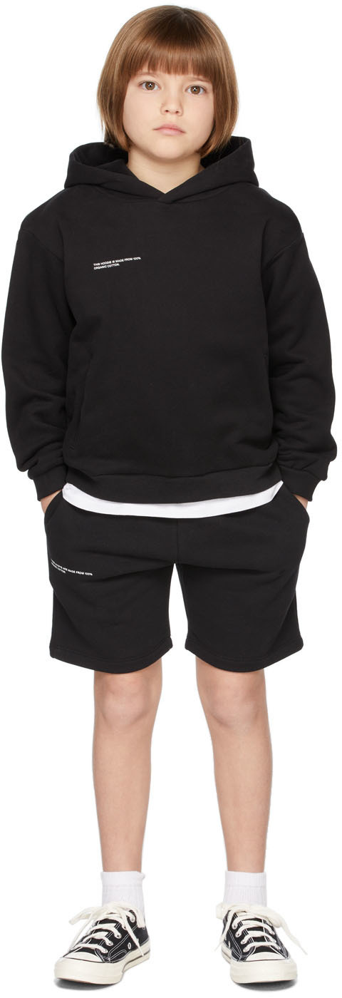 PANGAIA Kids Black Organic Cotton 365 Hoodie Pangaia