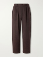 Kardo - Antonio Straight-Leg Pinstriped Cotton Suit Trousers - Brown