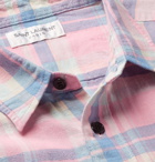 Saint Laurent - Checked Slub Cotton, Linen and Ramie-Blend Shirt - Men - Pink
