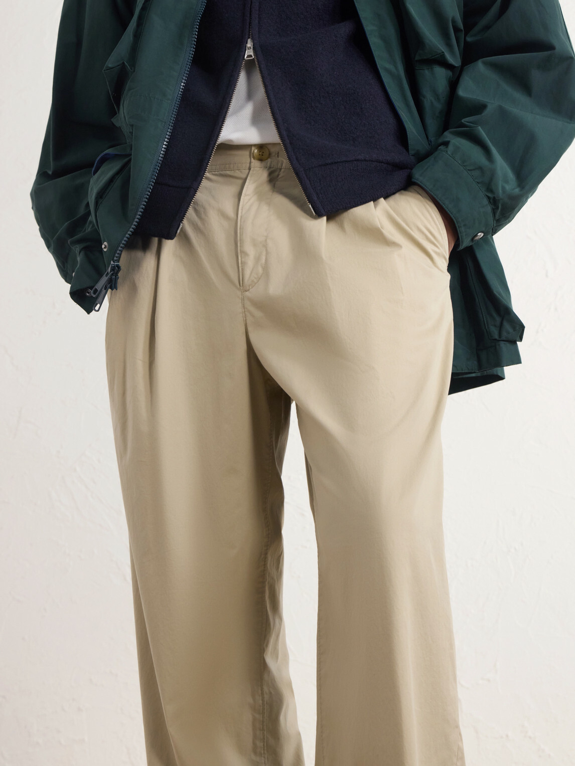 Aimé Leon Dore - Straight-Leg Pleated Cotton Trousers - Neutrals