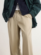 Aimé Leon Dore - Straight-Leg Pleated Cotton Trousers - Neutrals
