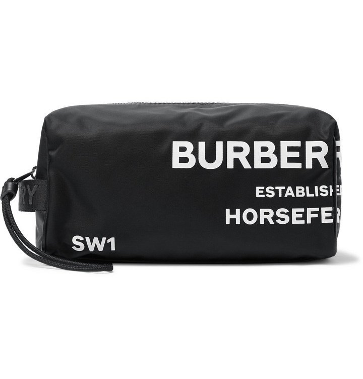 Photo: Burberry - Webbing-Trimmed Logo-Print Nylon Wash Bag - Black