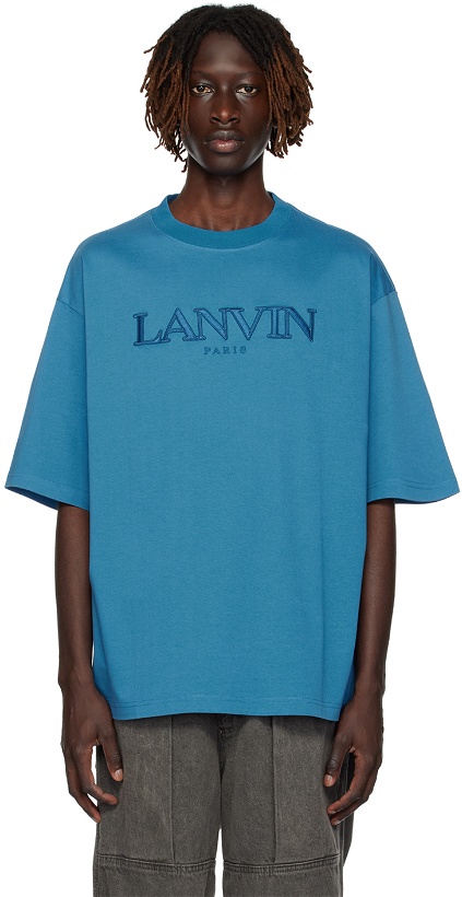 Photo: Lanvin Blue Embroidered T-Shirt