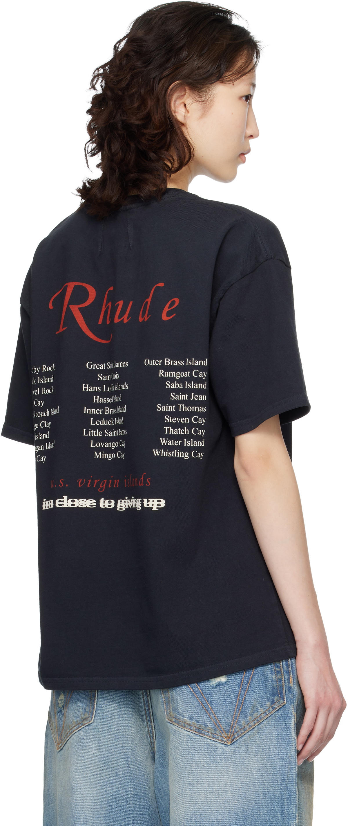 Rhude Black USVI Regatta Tour T-shirt