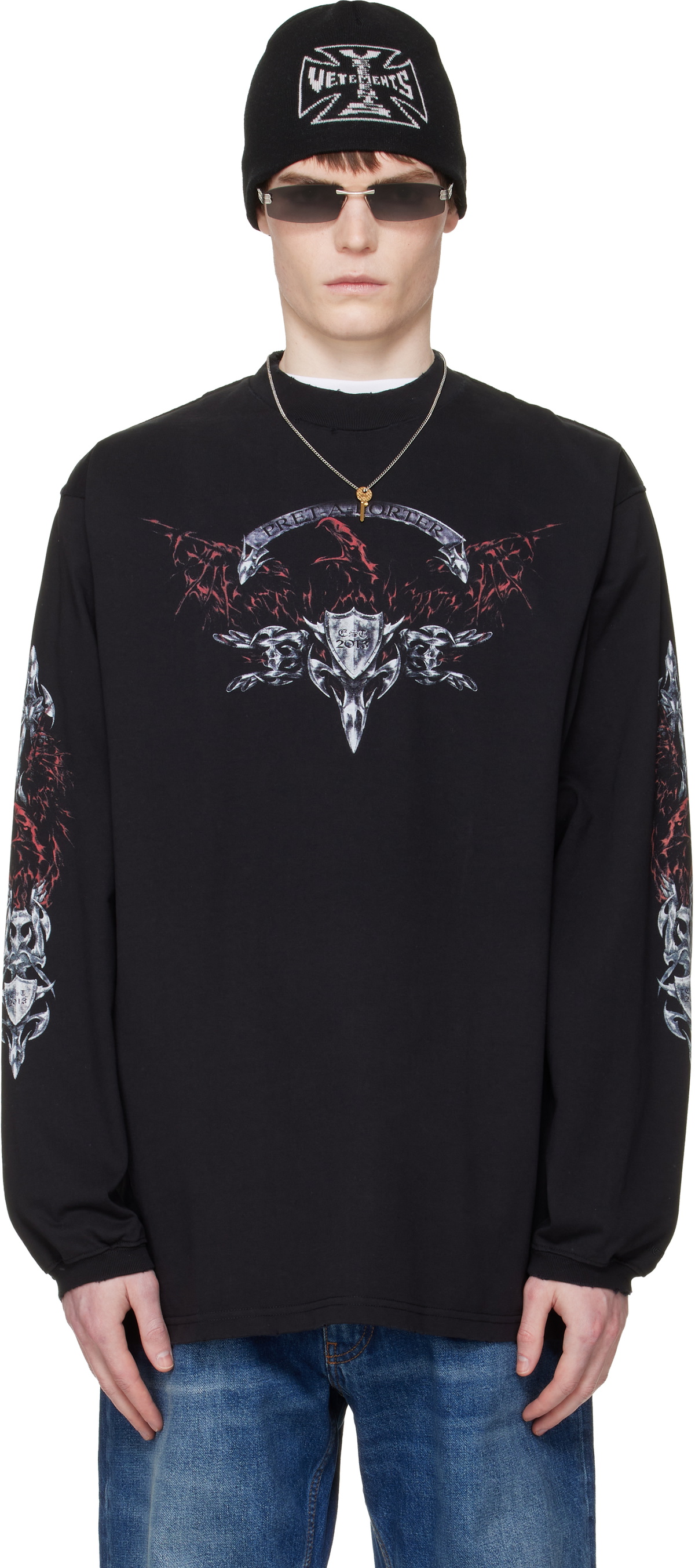VETEMENTS Black 'Brain Power' T-Shirt Vetements