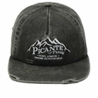 Picante Men's Peaks Crew Cap in Washed Black 