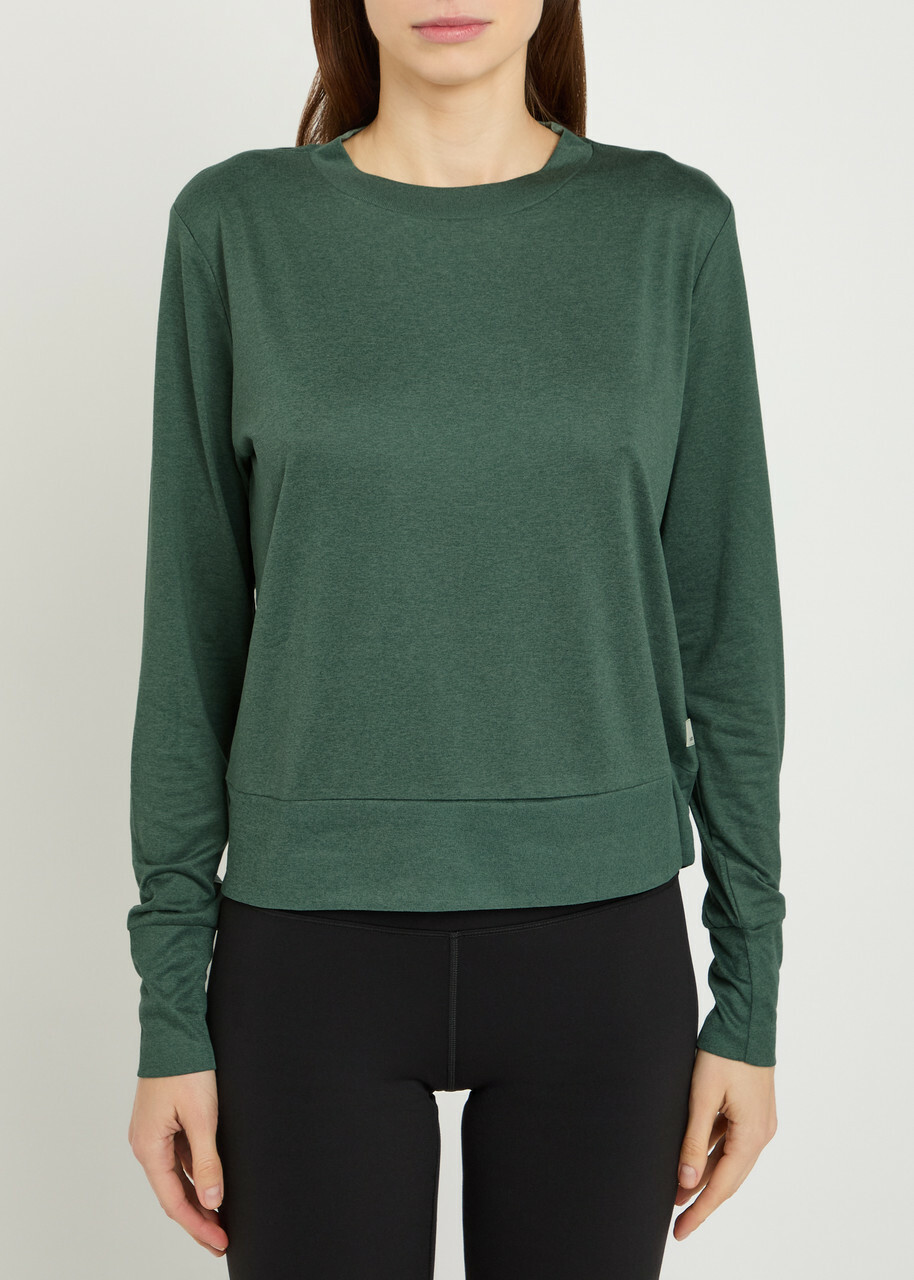 Vuori Daydream Crew-neck Stretch-jersey top Green