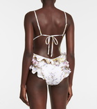 Zimmermann - Jude ruffle-trimmed floral swimsuit