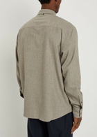 Herno Wool and Silk-blend Overshirt Light Grey