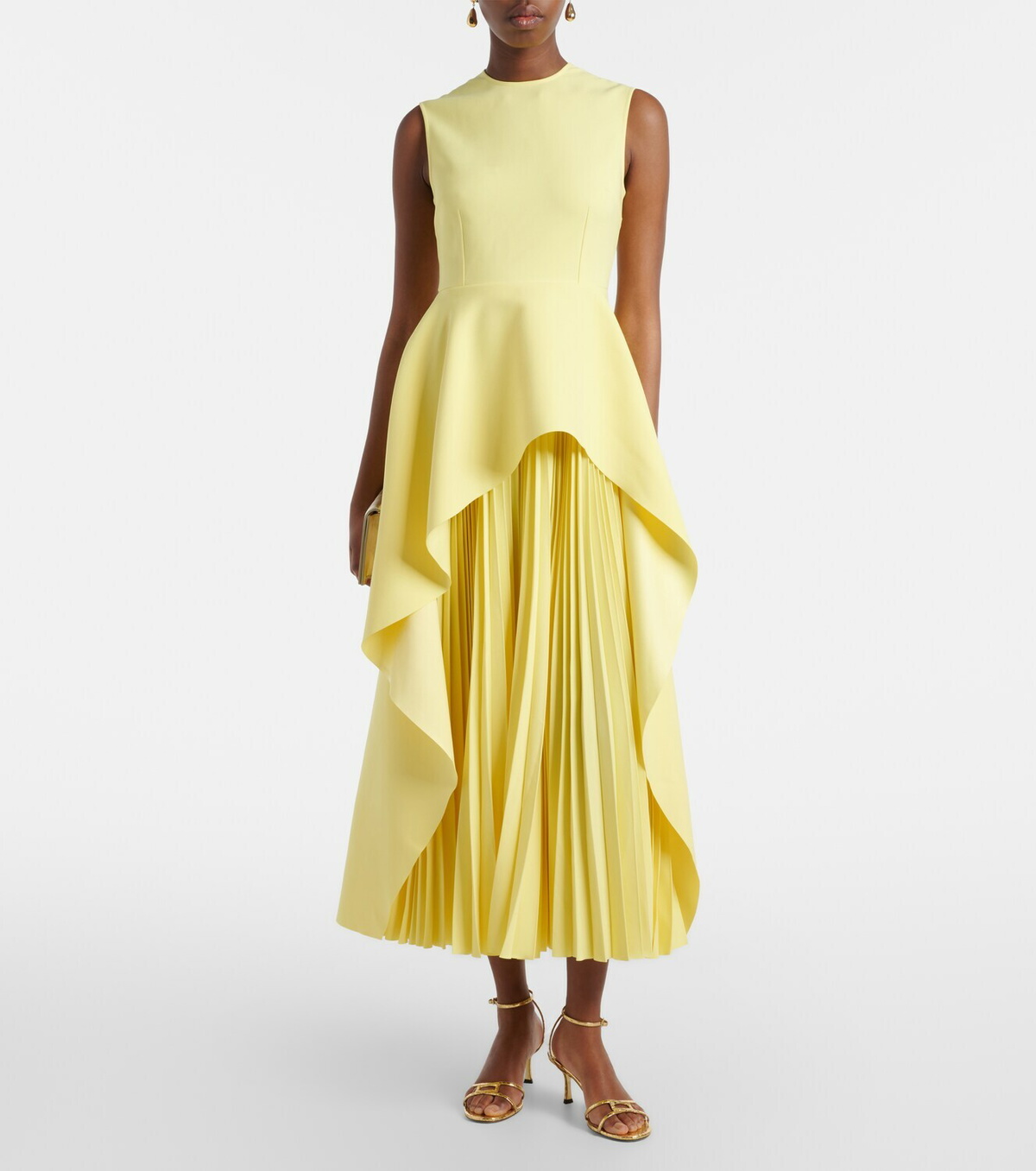Solace London Severny draped pleated midi dress