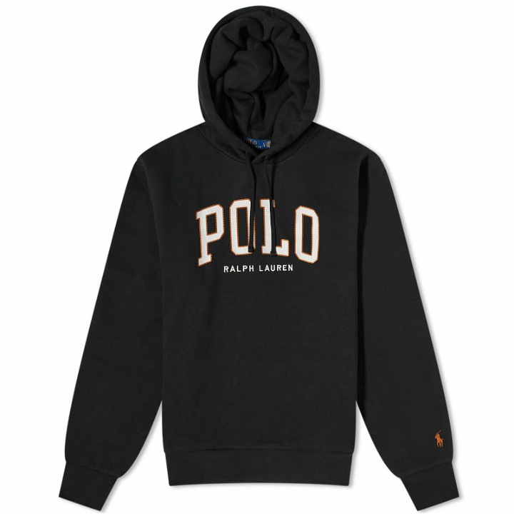 Photo: Polo Ralph Lauren Men's Polo College Logo Hoodie in Polo Black