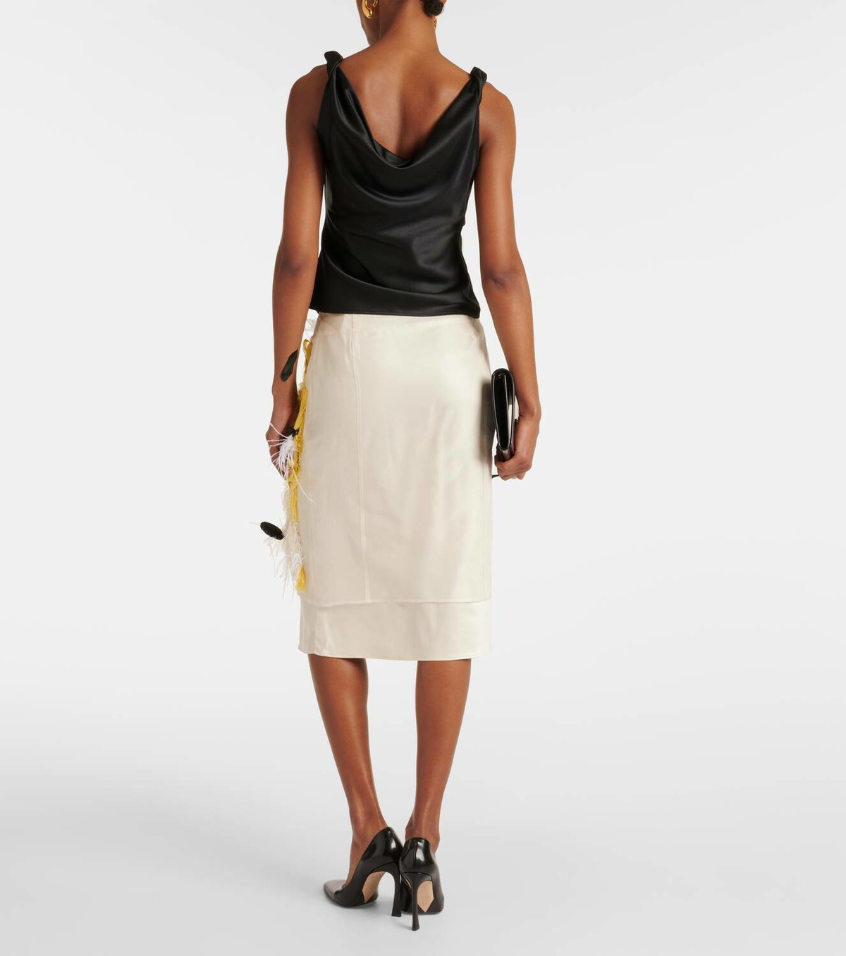 Xu Zhi Draped satin tank top