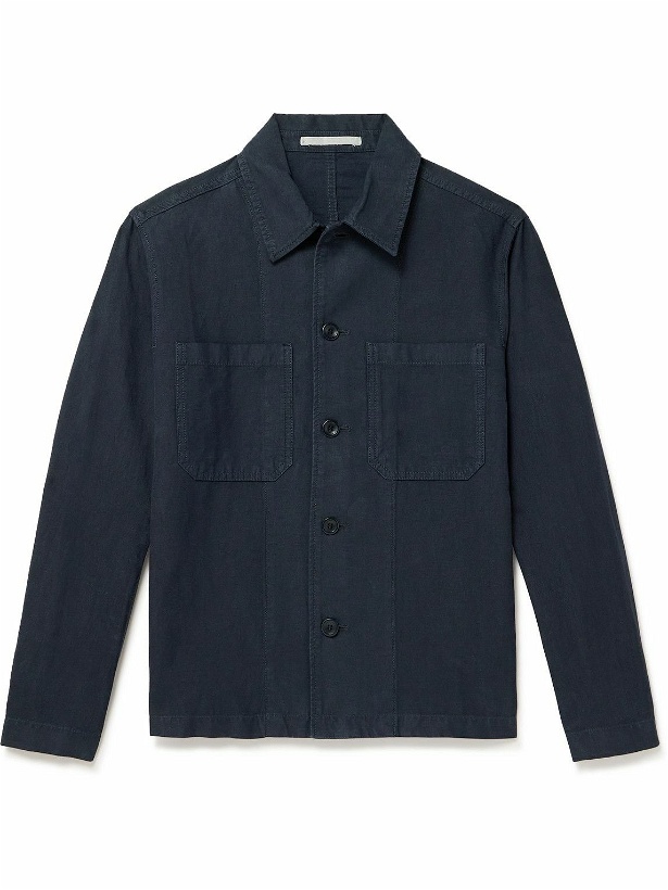 Photo: Norse Projects - Tyge Cotton and Linen-Blend Overshirt - Blue