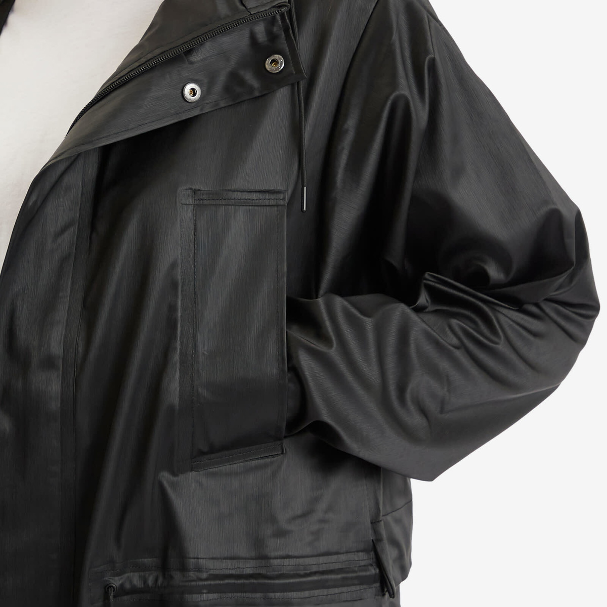 Rains Women's Bold Longest Jacket in Black Grain Rains