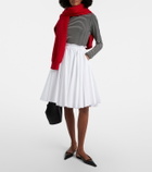 Ami Paris Corolla gathered cotton midi skirt