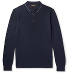 Loro Piana - Contrast-Tipped Wool and Cashmere-Blend Piqué Polo Shirt - Men - Navy