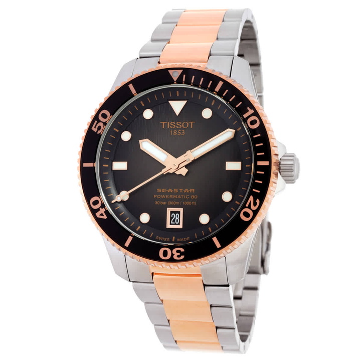 Photo: Tissot Seastar 1000 Automatic Graded Grey-Black Dial Watch T1208072205101