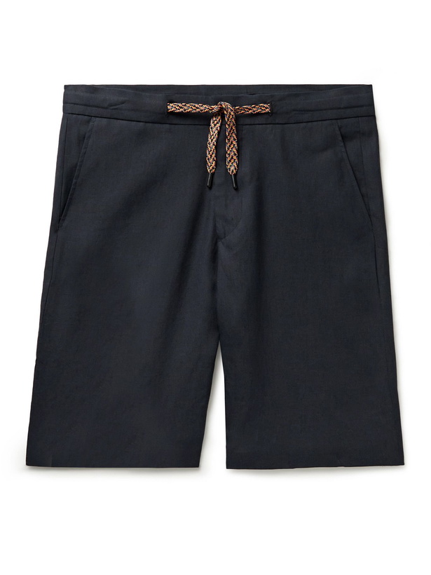 Photo: PAUL SMITH - Linen Drawstring Shorts - Blue