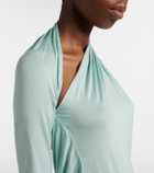Mugler Asymmetric jersey midi dress