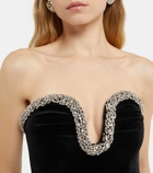 Roland Mouret Embellished velvet corset dress