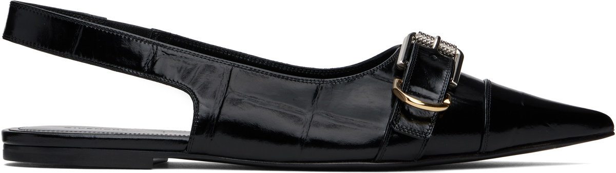 Givenchy Black Voyou Flat Slingback Slippers